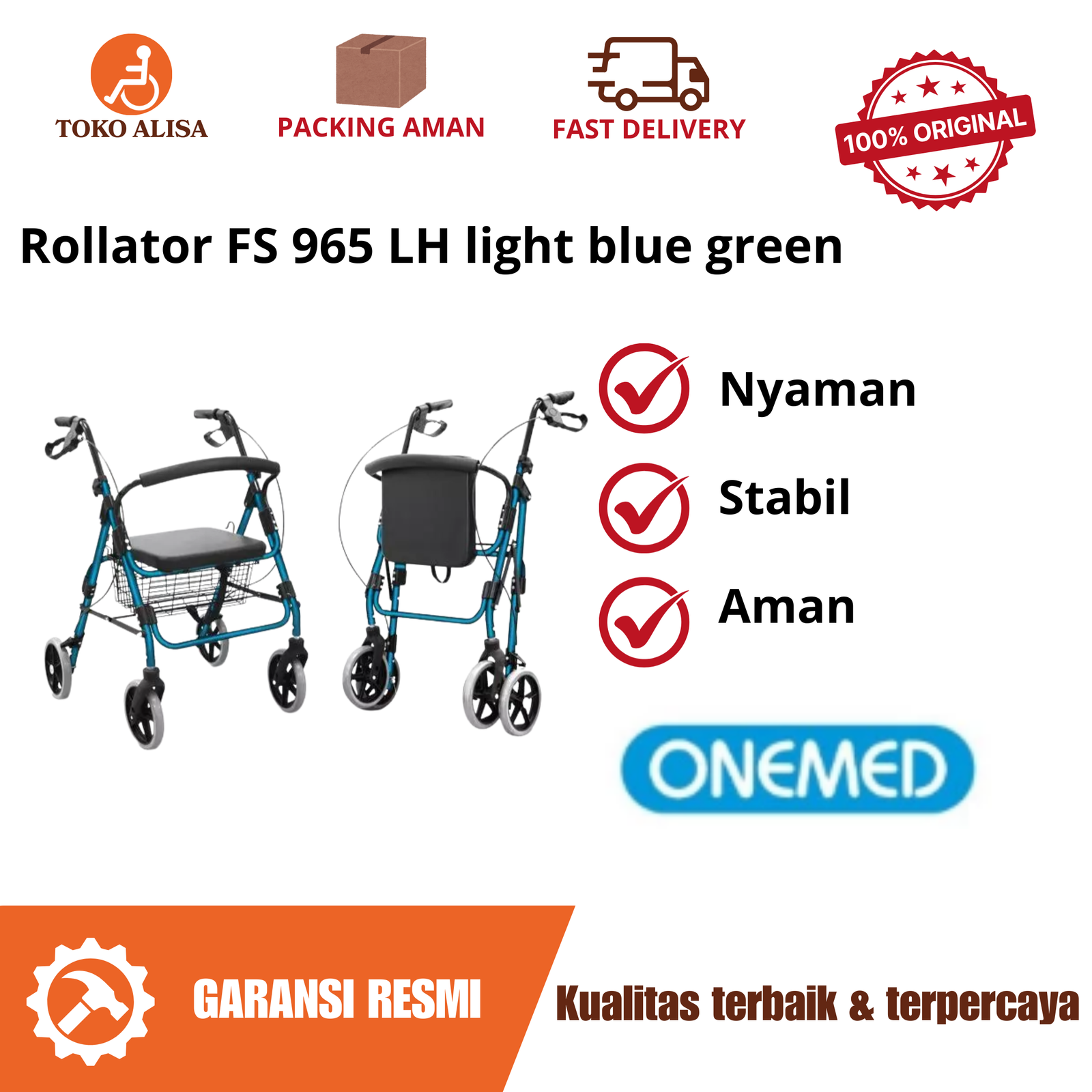 Rollator FS 965 LH light blue green